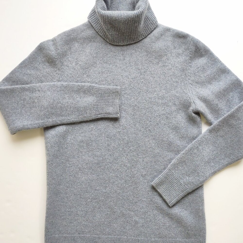 COS 100% Cashmere Womens Pullover Sweater High Neck Steel Blue Size XS Soft  EUC - Picture 5 of 8